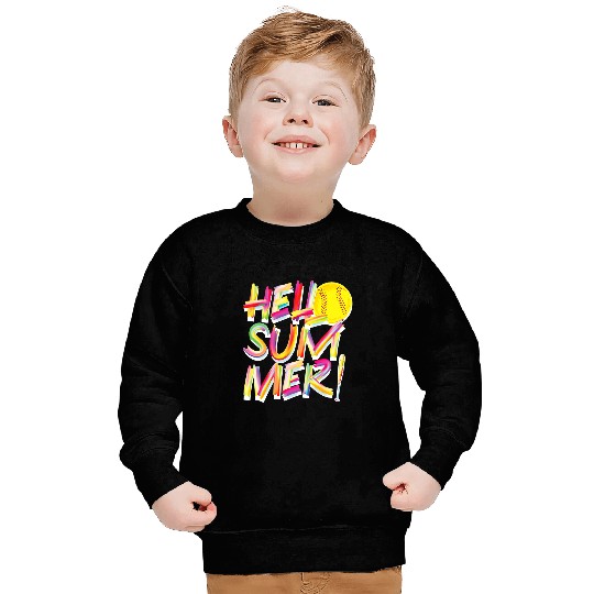 Softball Gift Hello Summer Fastpitch SlowPitch Sweatshirts