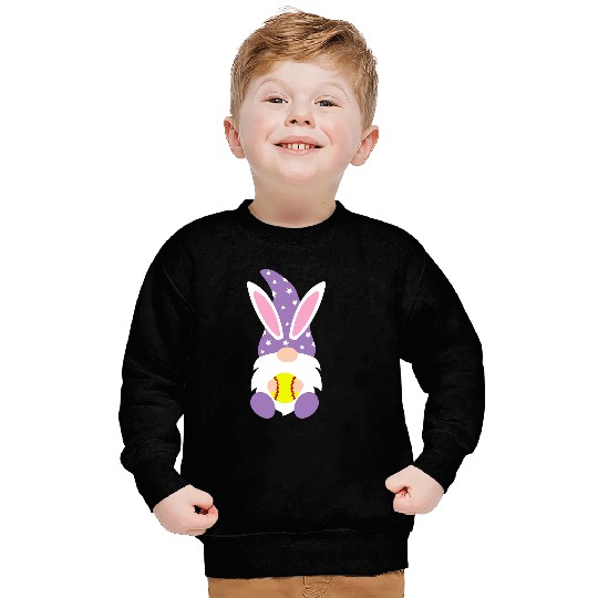 Sport Softball Easter Day Gnome Hug Softball Easter Bunny Spring Gnome Sweatshirts