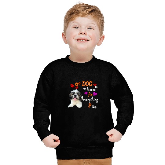 Shih Tzu Pet Kisses fix everything cute Sweatshirts