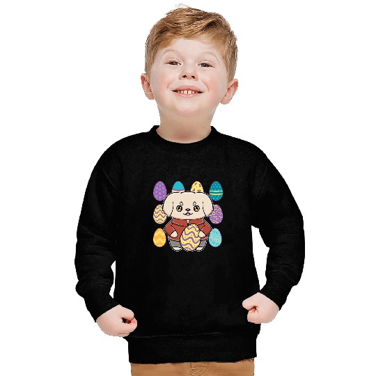Golden Retriever Pet Anime Dog Easter Egg Hunt Sweatshirts