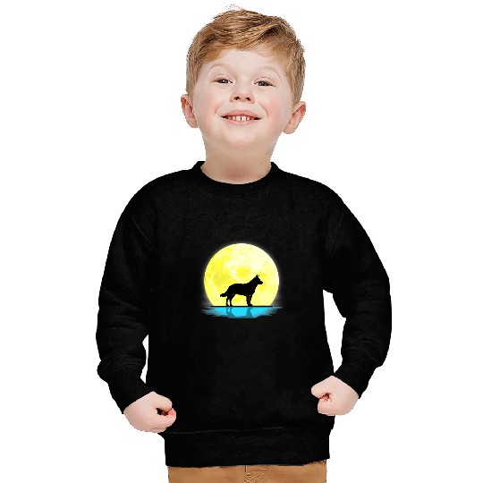 Australian Cattle Pet Dog Lovers Full Moon Light Sweatshirts