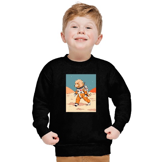 Goldendoodle Mars Funny Dog Astronaut Sweatshirts