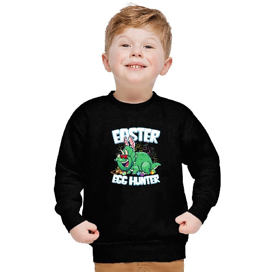 Dinosaur Pet Egg Hunter Easter Dinosaur Bunny Kids Boys Triceratops Sweatshirts