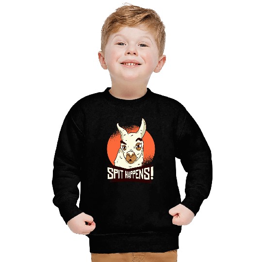 Llama Pet Spit Happens Alpaca Sweatshirts