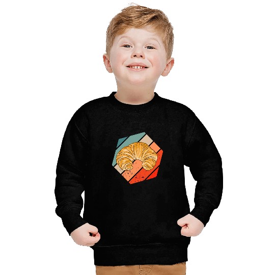 Baking Retro Breakfast Croissant Lover Baker Croissant Sweatshirts