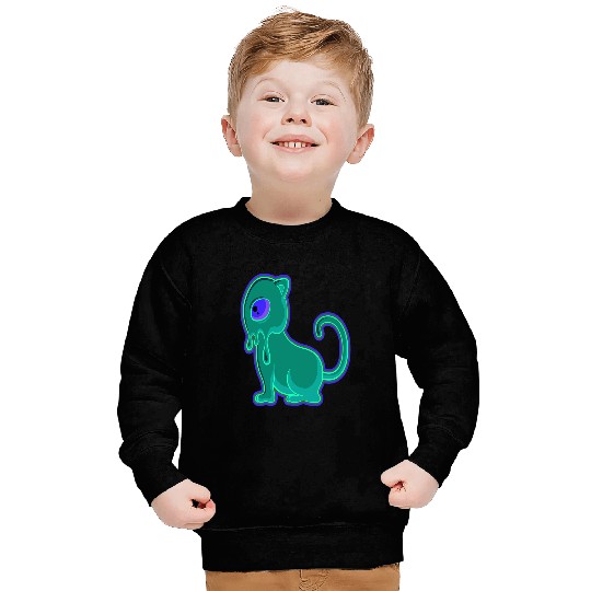 Aliens UFO Space Cat Space Kitten EDM Melt Sweatshirts