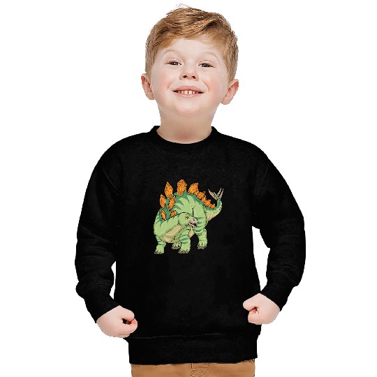 Dinosaur Pet Stegosaurus Dinosaur Prehistoric Roofed Lizard Kids Boys Sweatshirts