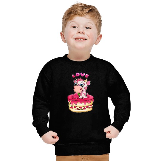 Cow Pet Strawberry Cow Design 036 Sweatshirts