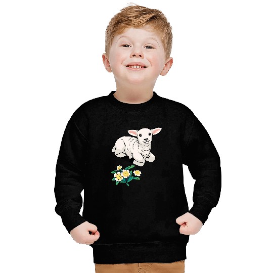 Sheep Pet Easter lamb sheep children primrose spring lamb little Sweatshirts