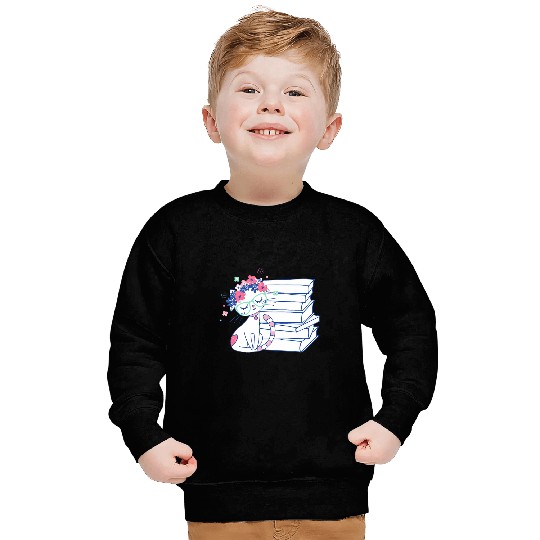 Book Fun Cat Book Nerd Reader With Glasses Cute Geek Funny Sweatshirts