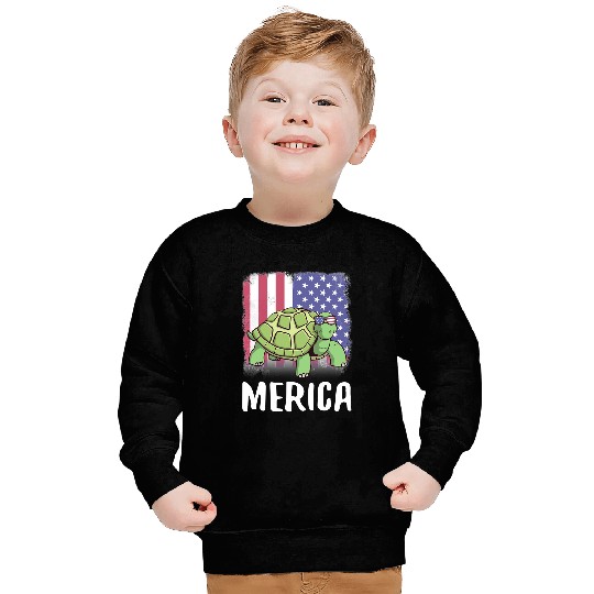 Turtle Pet Merica Turtle USA American Flag 14 Sweatshirts