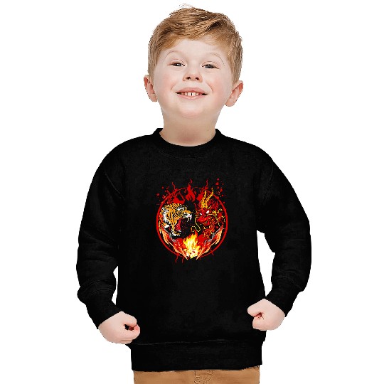 Dragon Pet and Dragon  Japanese Dragon Tiger Sweatshirts