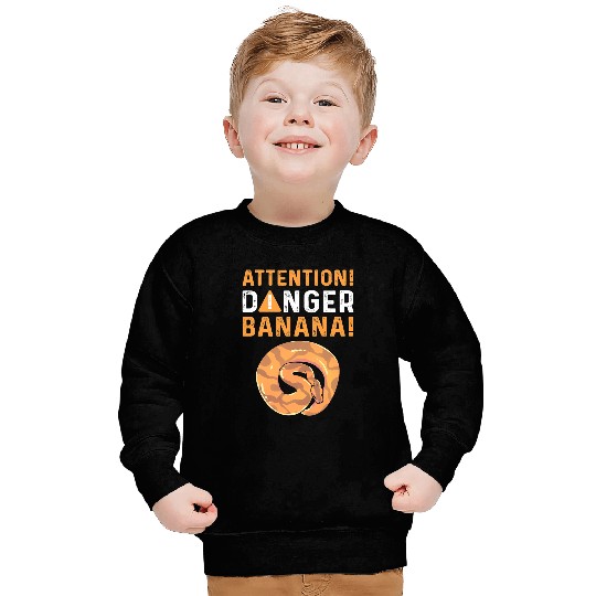 Python Pet Attention Danger Banana Royal Python Banana Ball Python Sweatshirts