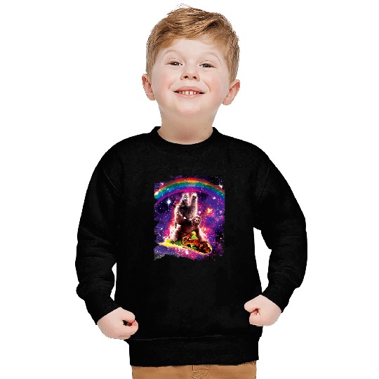 Sloth Pet Space Cat Llama Sloth Riding Taco Sweatshirts