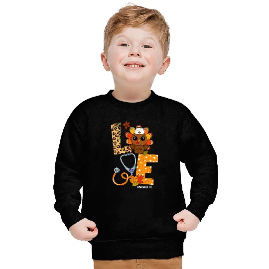 nurses Job love turkey thanksgiving 2nurses life autumn maple leaves Sweatshirts