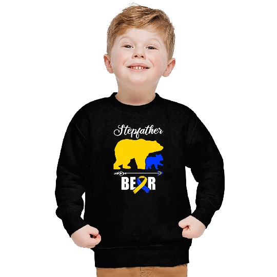 Bear Pet Stepfather Bear Down Syndromes Awareness T21 Stepdad Sweatshirts