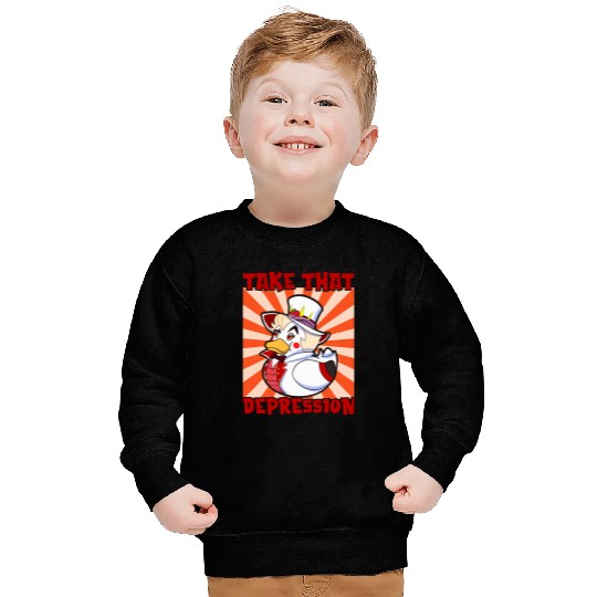 Duck Pet Take That Depression Duck Duck Retro Vintage Sweatshirts