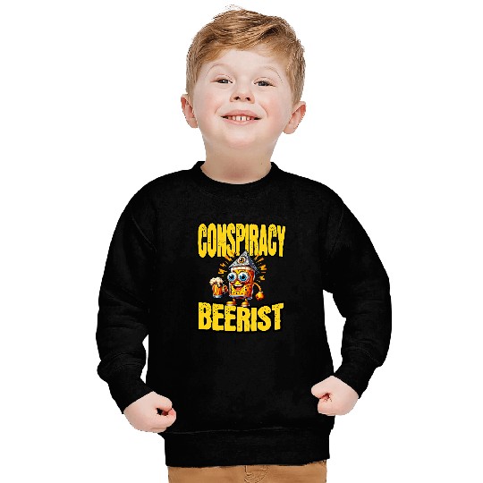 Beer Fun Conspiracy Brew Crew Discussing theories Over a Beer Mug Sweatshirts