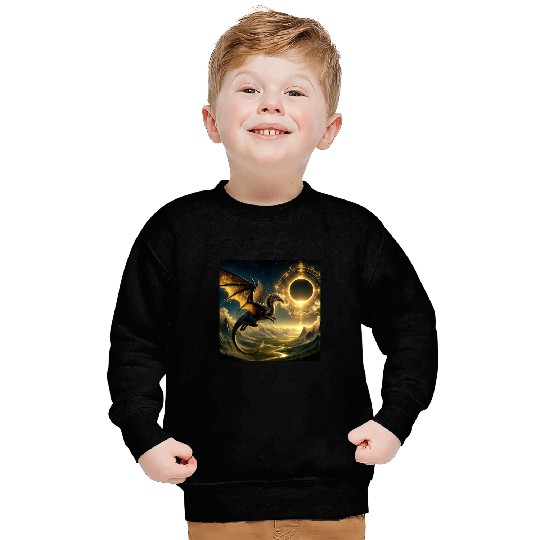 Dragon Pet Retro Dragon And Eclipse vintages Pine Tree Forest Sweatshirts