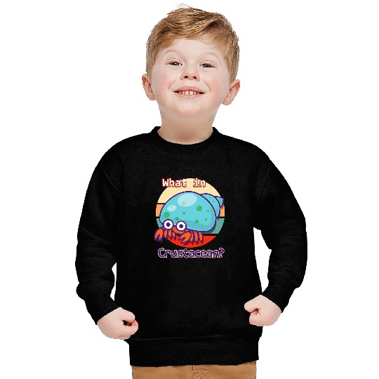 Funny What In Crustacean Retro Hermit Crab Sweatshirts