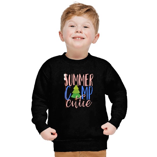 Scout Job Summer Camp Cutie Tree Girls Camping Smores Scout Kids Sweatshirts