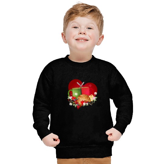 Coffee Fun Breakfast for two with croissant coffee and berries Sweatshirts