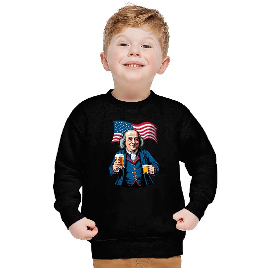 Beer Fun Boozing Benjamin Franklin With Beer Mug Sweatshirts