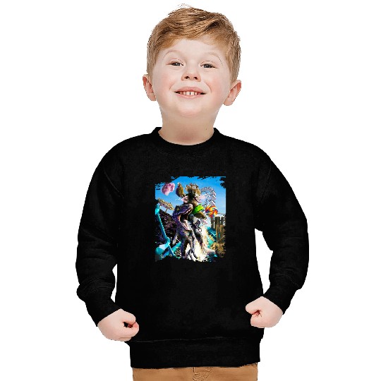 Sloth Pet Riding Dinosaur Velociraptor Raptor Skating Sweatshirts
