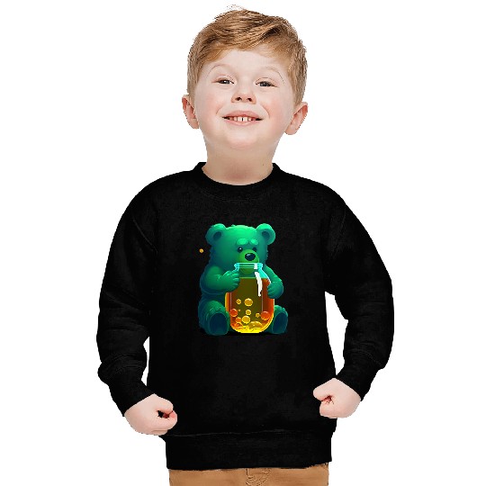 Bear Pet Cute Green Gummy Bear Sweatshirts
