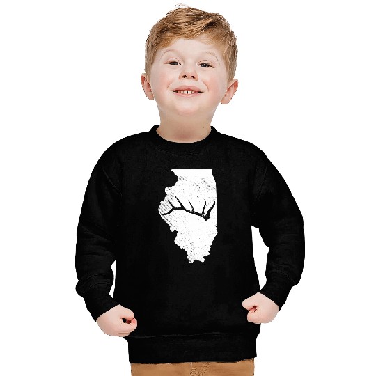 Elk Deer Shed Antler Hunting Illinois MAP T Sweatshirts