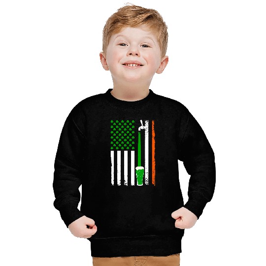 Beer Fun Green Beer American Flag St Sweatshirts