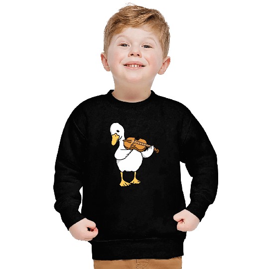 Duck Pet Playing Violin For Violin Player Sweatshirts