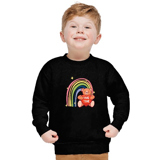 Bear Pet Hug Time Teddy Rainbow Cute Teddy Bear Sweatshirts