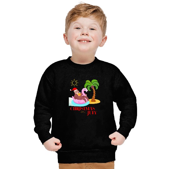 Sloth Pet on Flamingo Float Christmas in July Sweatshirts