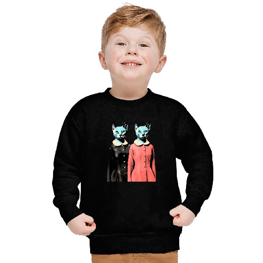 1950s Pop Art Cat Lovers Sweatshirts
