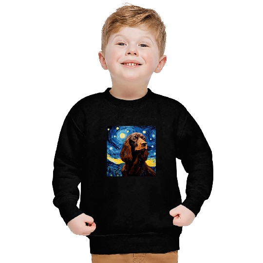 Boykin Spaniel Starry Night For Dog Mom Dog Dad 2 Sweatshirts