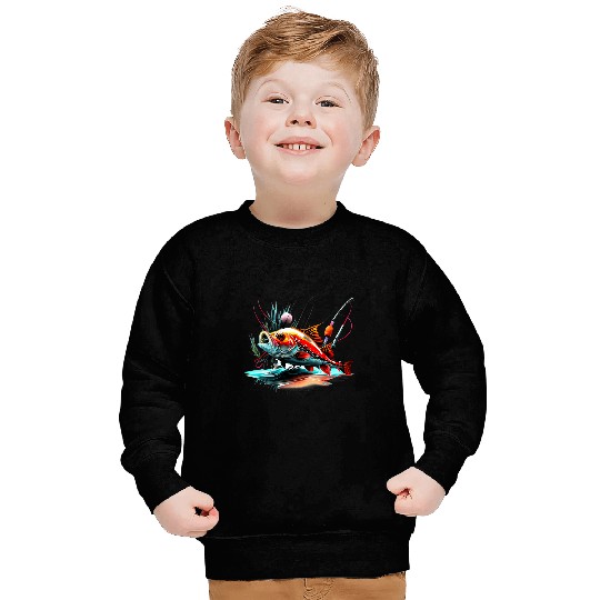 Multi Color Fish Cool Design Graphic Fisherman Sweatshirts