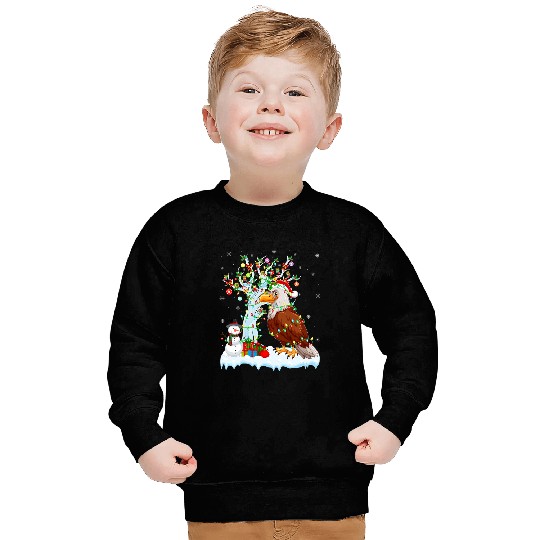 xmass Element Tree Lighting Santa Hawk Bird Christmas Sweatshirts