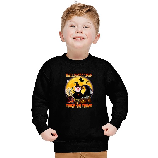 pig witch halloween town trick or treat happy halloween Sweatshirts