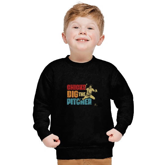 Baseball Pitcher Funny Chick Dig The Pitcher Softball Player Sweatshirts