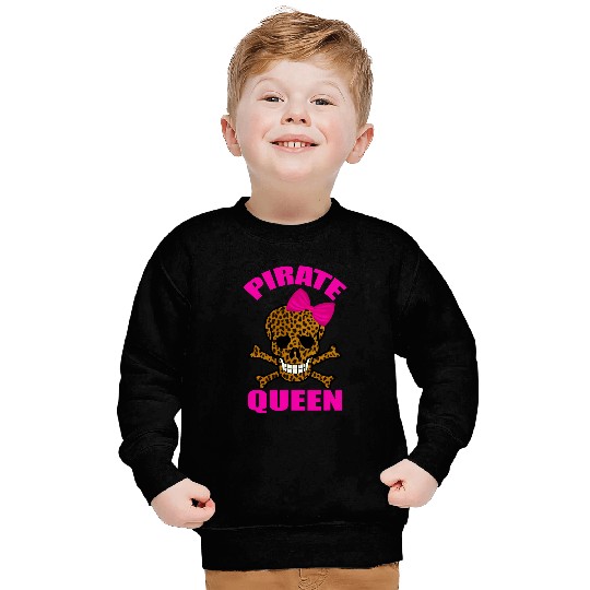 Leopard Print Pink Bow Pirate Queen Skull And Crossbones Sweatshirts