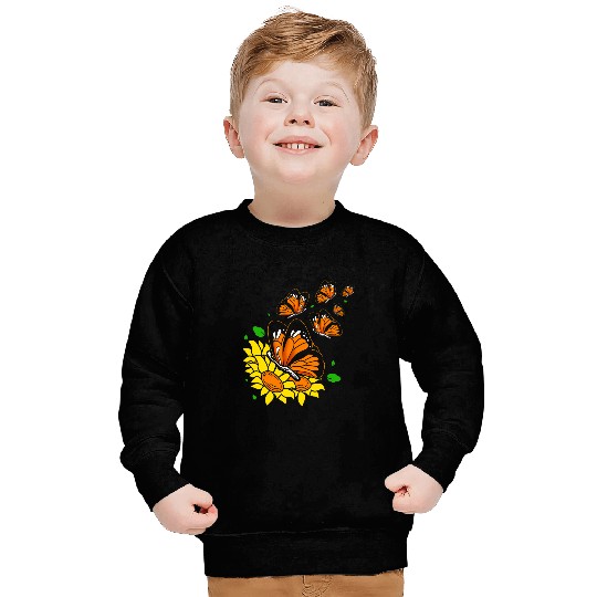 Sunflower Butterfly For Monarch Butterfly Sweatshirts