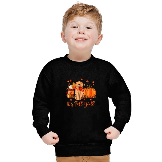 Golden Retriever Fall Scarf Dogs Autumn Leaves Pumpkin Spice Sweatshirts