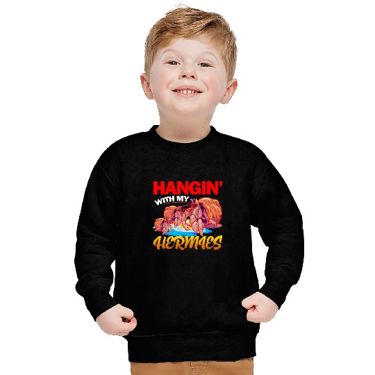 Hangin With My Hermies Funny Hermit Crab Art Sweatshirts