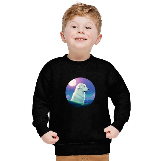 Pastel Great Pyrenees Dog Aurora Sunset Sweatshirts