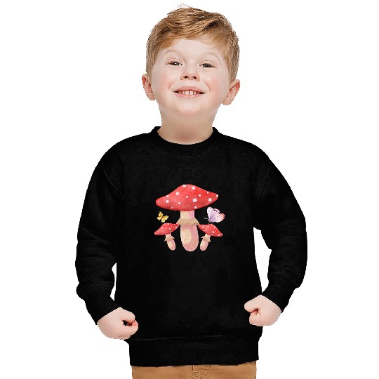 Mushrooms and Butterflies Sweatshirts