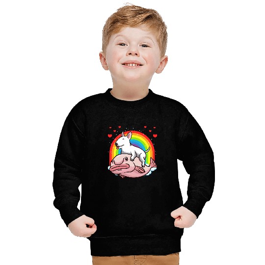 Miniature Bull Terrier Dog With Blobfish Sweatshirts