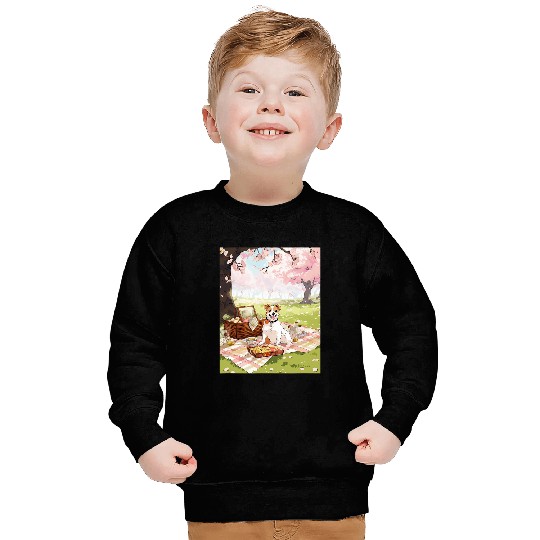 Jack Russell Terrier Cherry Blossom Funny Dog Picnic Sweatshirts