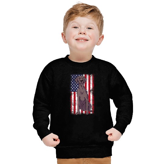 Weimaraner USA Flag Sweatshirts