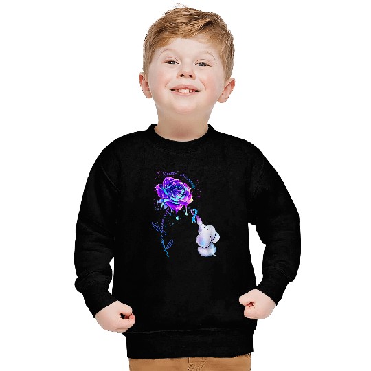 suicides prevention awareness flower elephant ribbon mens Sweatshirts
